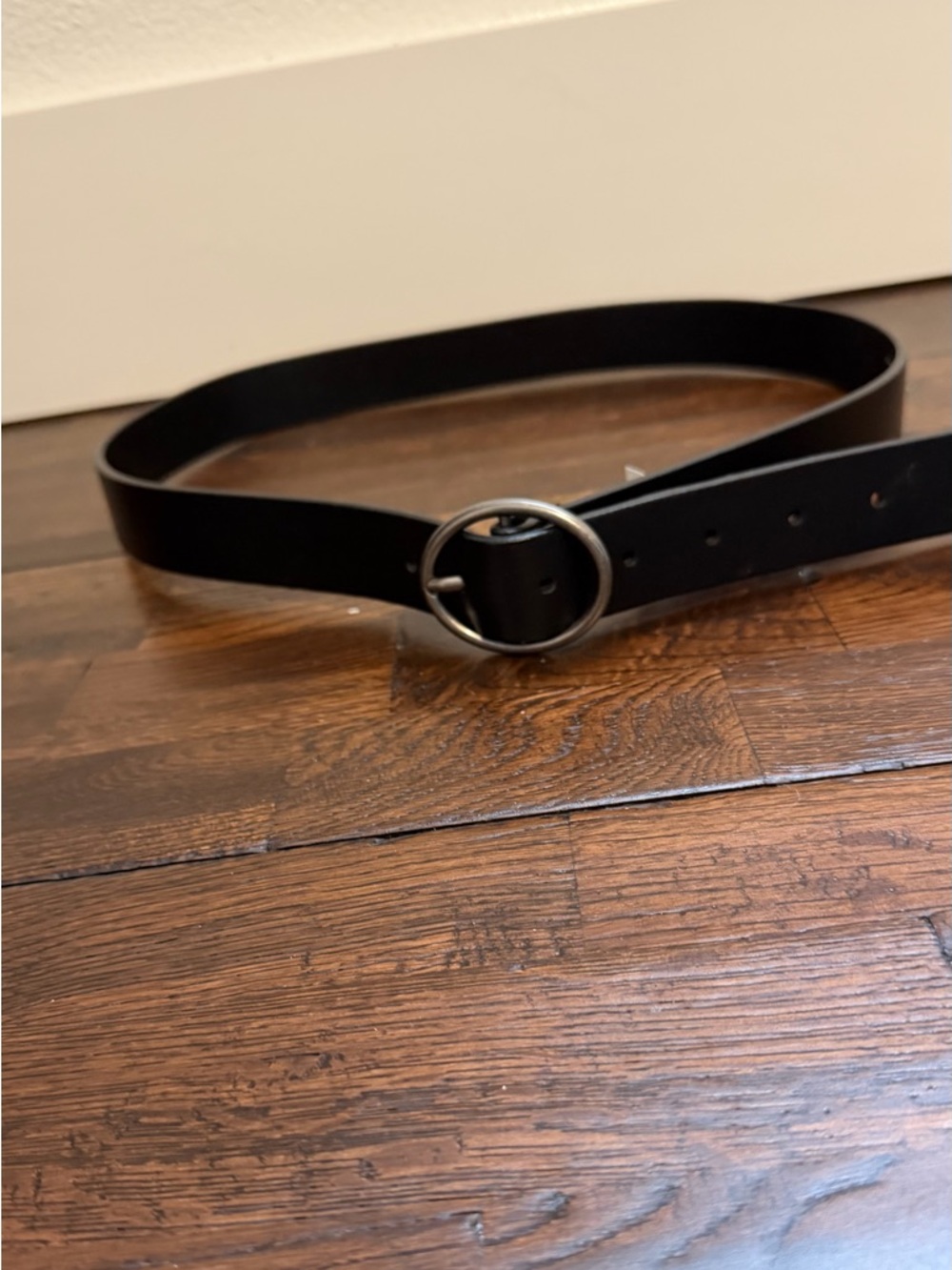 American Eagle Outfitters Black Belt with Round Silver Buckle